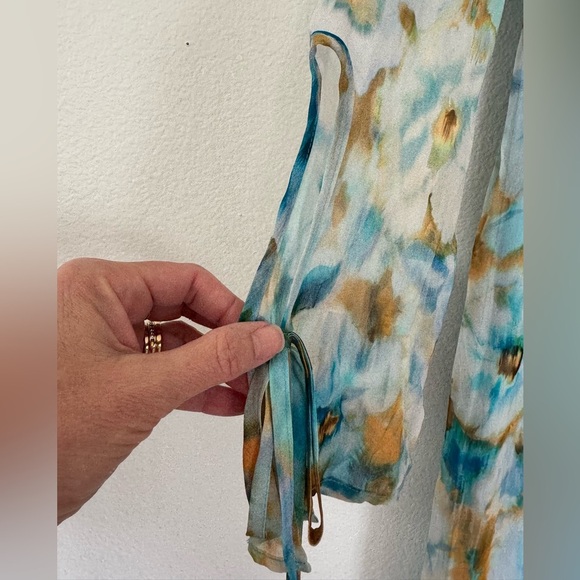 NWT Rays for Days Free People Wisteria Watercolor Midi Dress Blue Size S Small - Picture 5 of 15